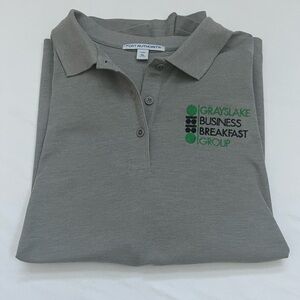 Port Authority Polo Ladies Size XL Grayslake Business Breakfast Group Logo Gray